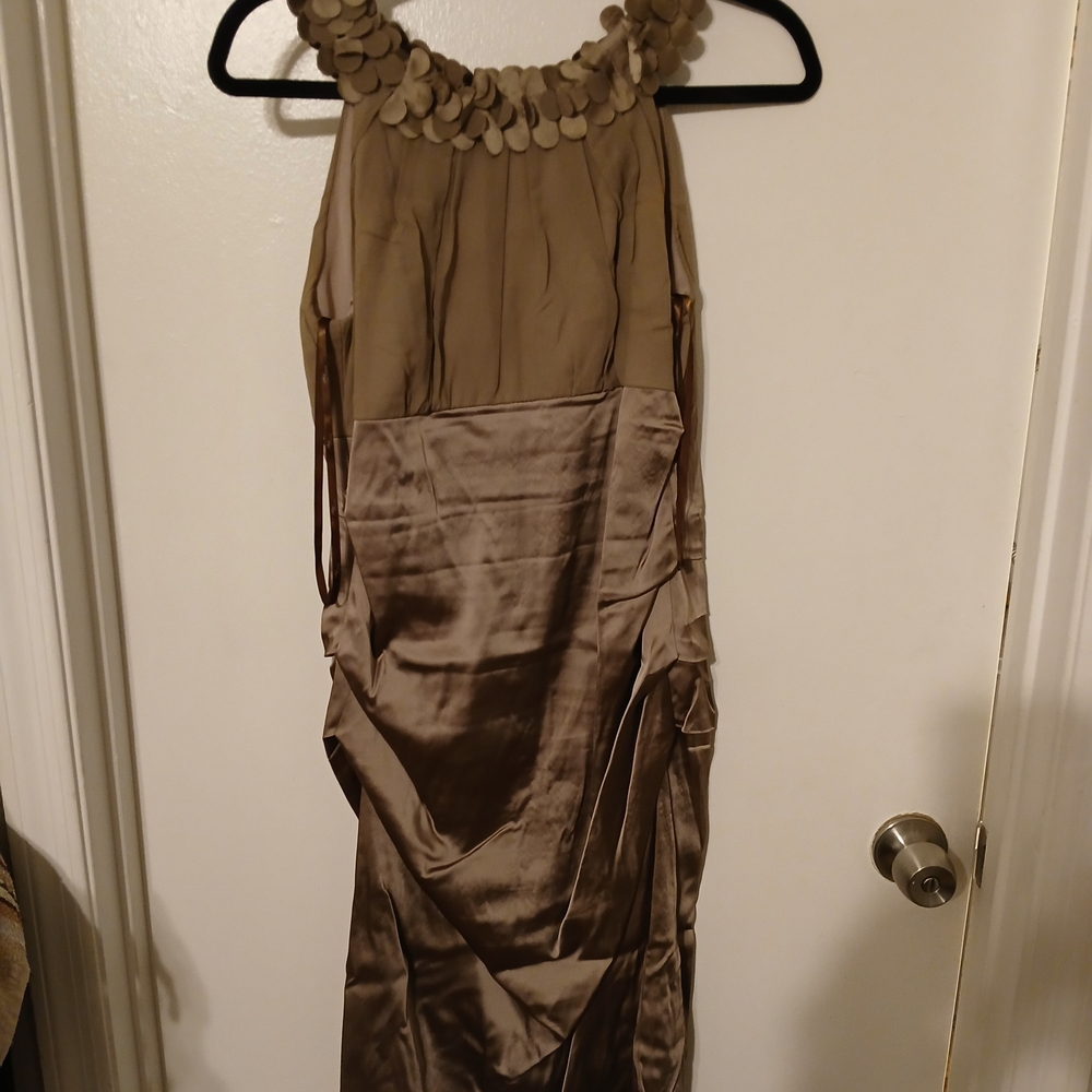 Suzi Chin for Maggy Boutique Taupe Sleeveless Dress